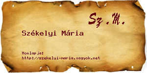 Székelyi Mária névjegykártya